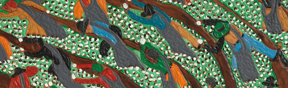 A close up of Cotton Rows, 2009. Also link to www.adelsongalleries.com for other works by Winfred